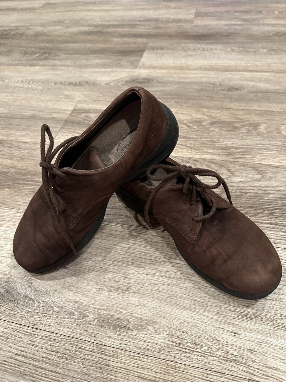 Merrell Brown Suede Lace-Up Flats